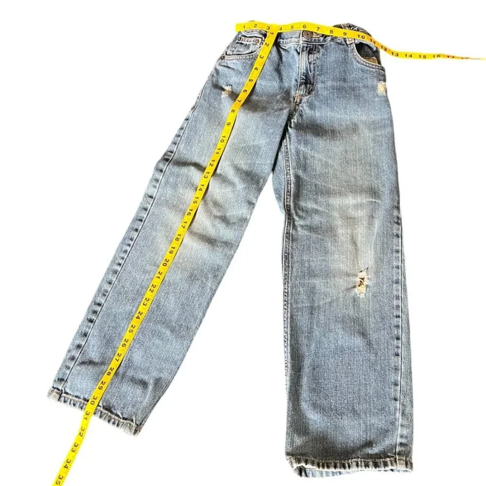 Gymboree Kids 100% Cotton Distressed Blue Denim Jeans, Size 10